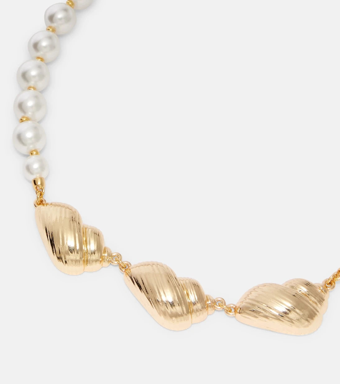 Self-Portrait - Faux pearl-embellished necklace