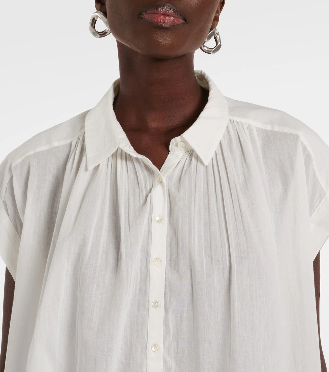 Nili Lotan - Normandy shirred cotton blouse