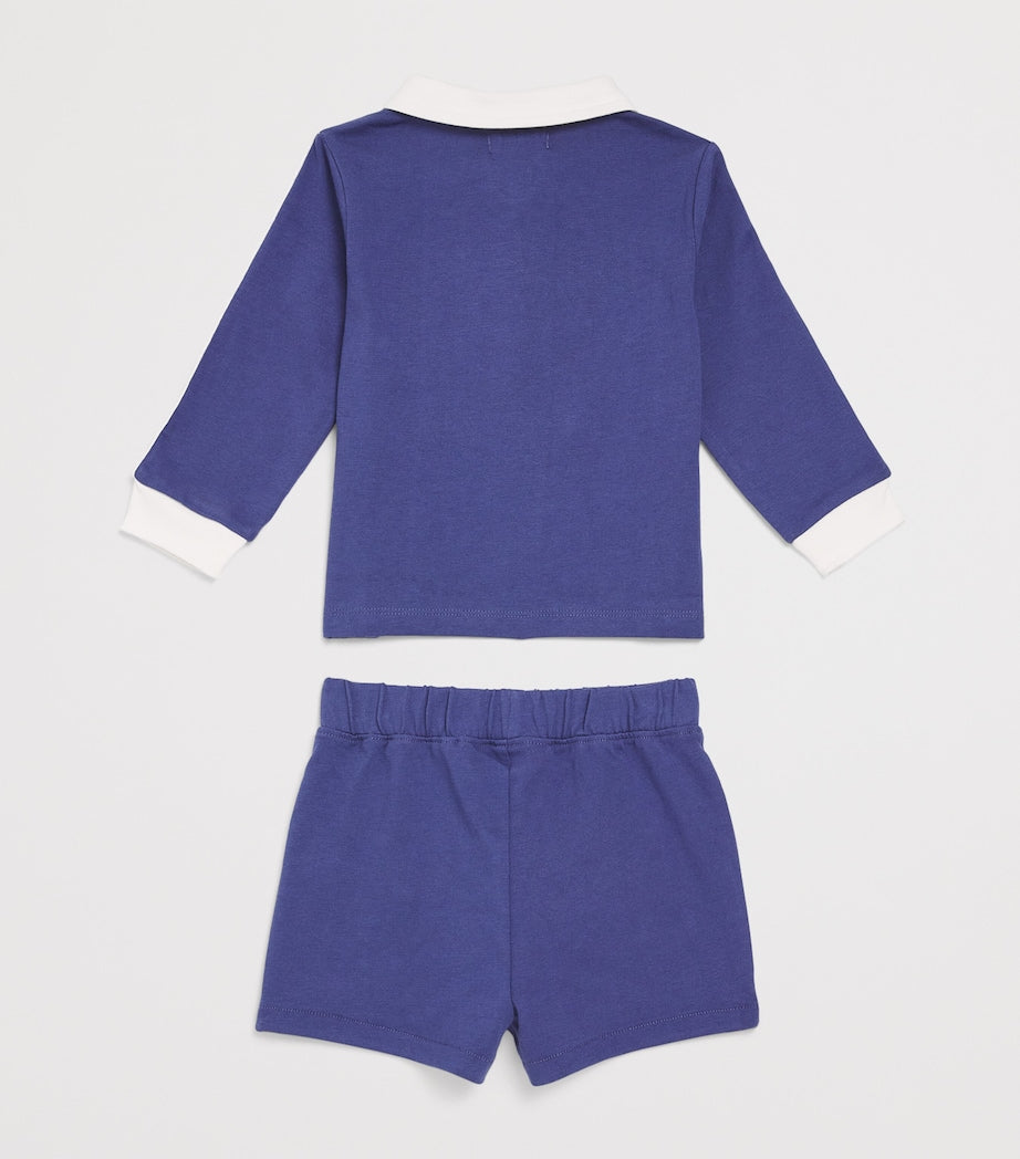 Ralph Lauren Kids Cotton Varsity Polo Shirt and Shorts Set (3-12 Months)