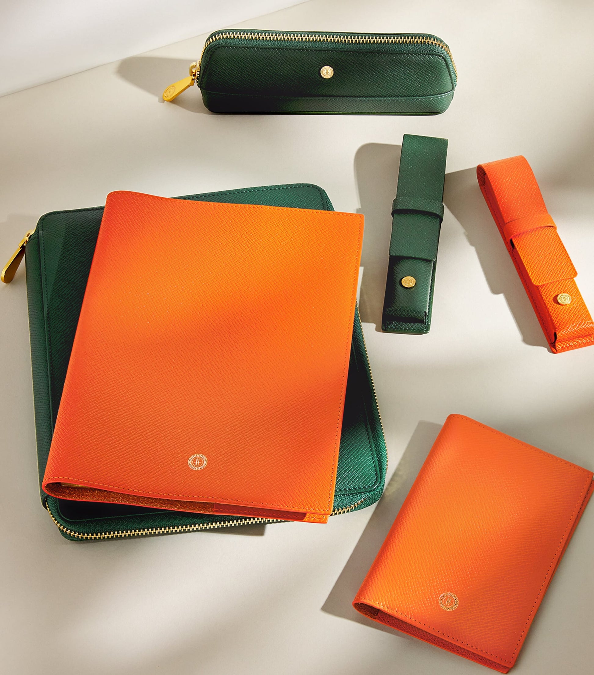 Leather Pen Sleeve ORANGE