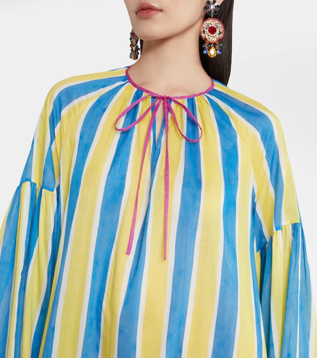Dolce&Gabbana - Çizgili pamuklu kaftan