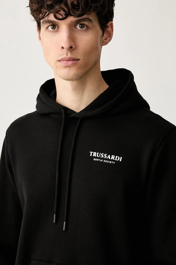 Trussardi kapüşonlu erkek pamuklu sweatshirt