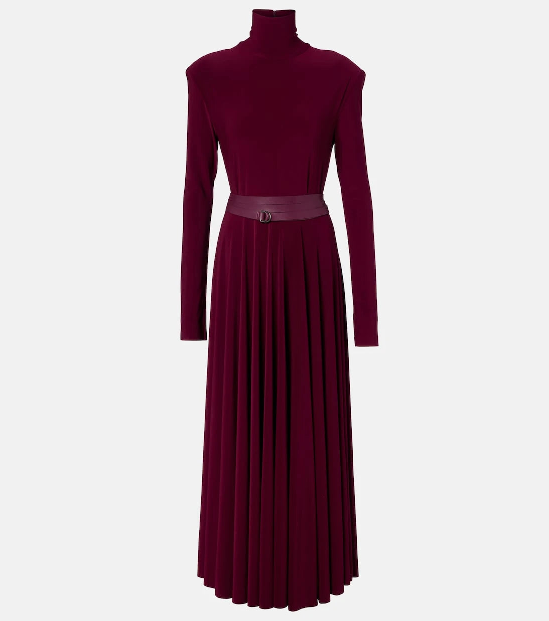 Norma Kamali - Pleated turtleneck maxi dress