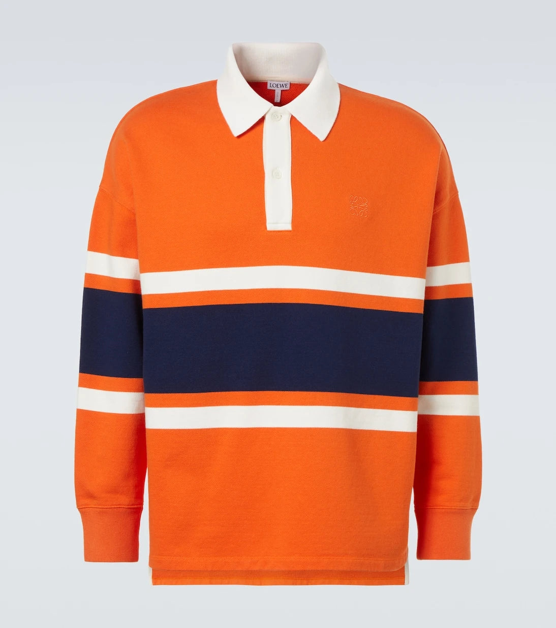 Loewe - Striped cotton fleece polo sweater