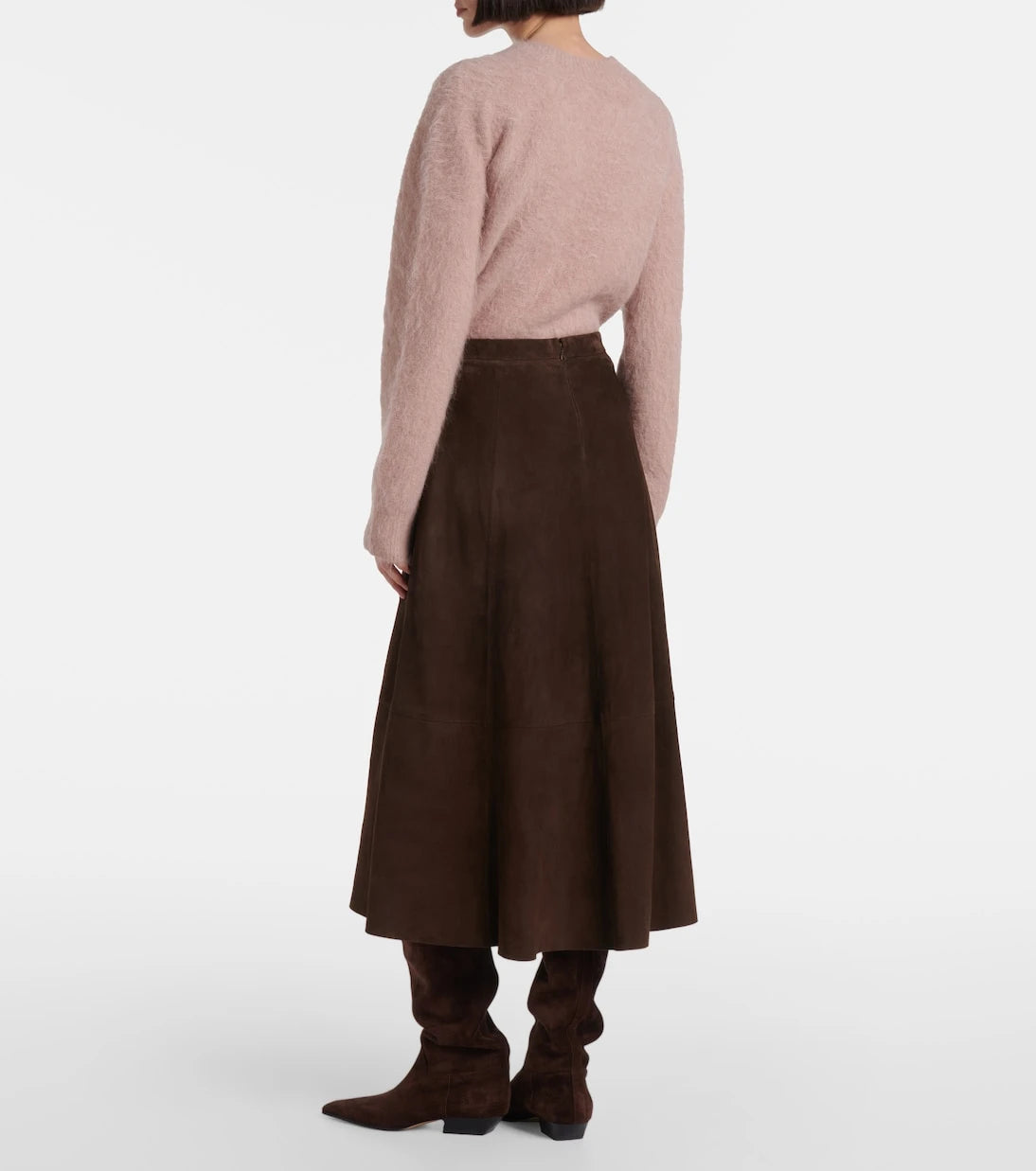 Vince - Suede midi skirt