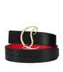 Red CL Logo Leather Belt