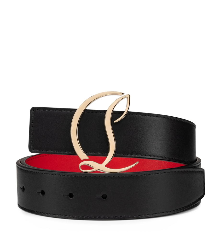Red CL Logo Leather Belt