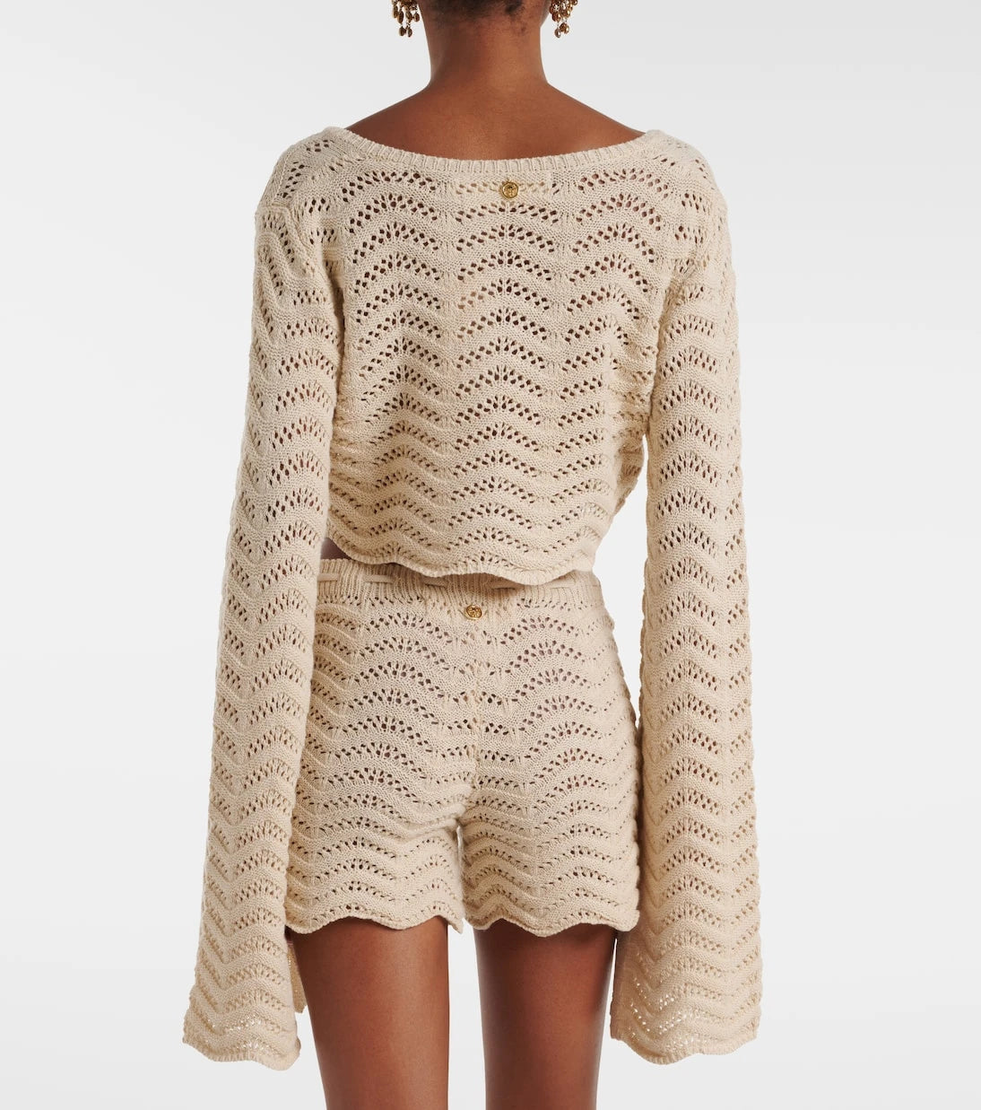 Bananhot - Kim crochet cotton-blend shorts