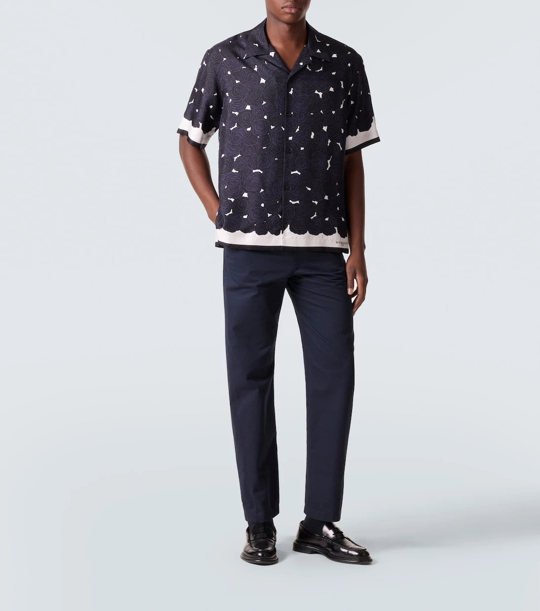 Givenchy - Çiçekli ipek bowling gömleği