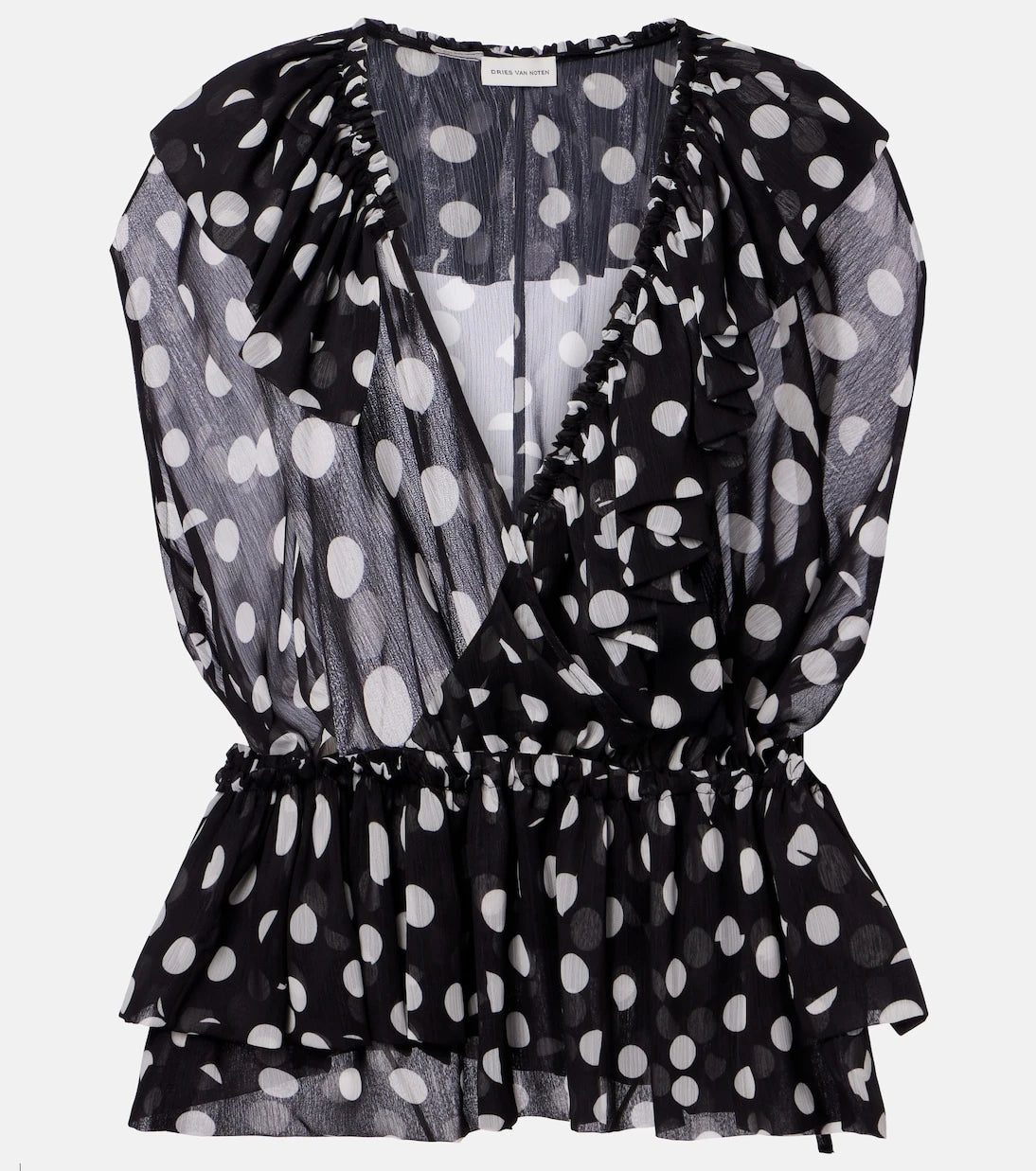 Dries Van Noten - Polka-dot ruffled top
