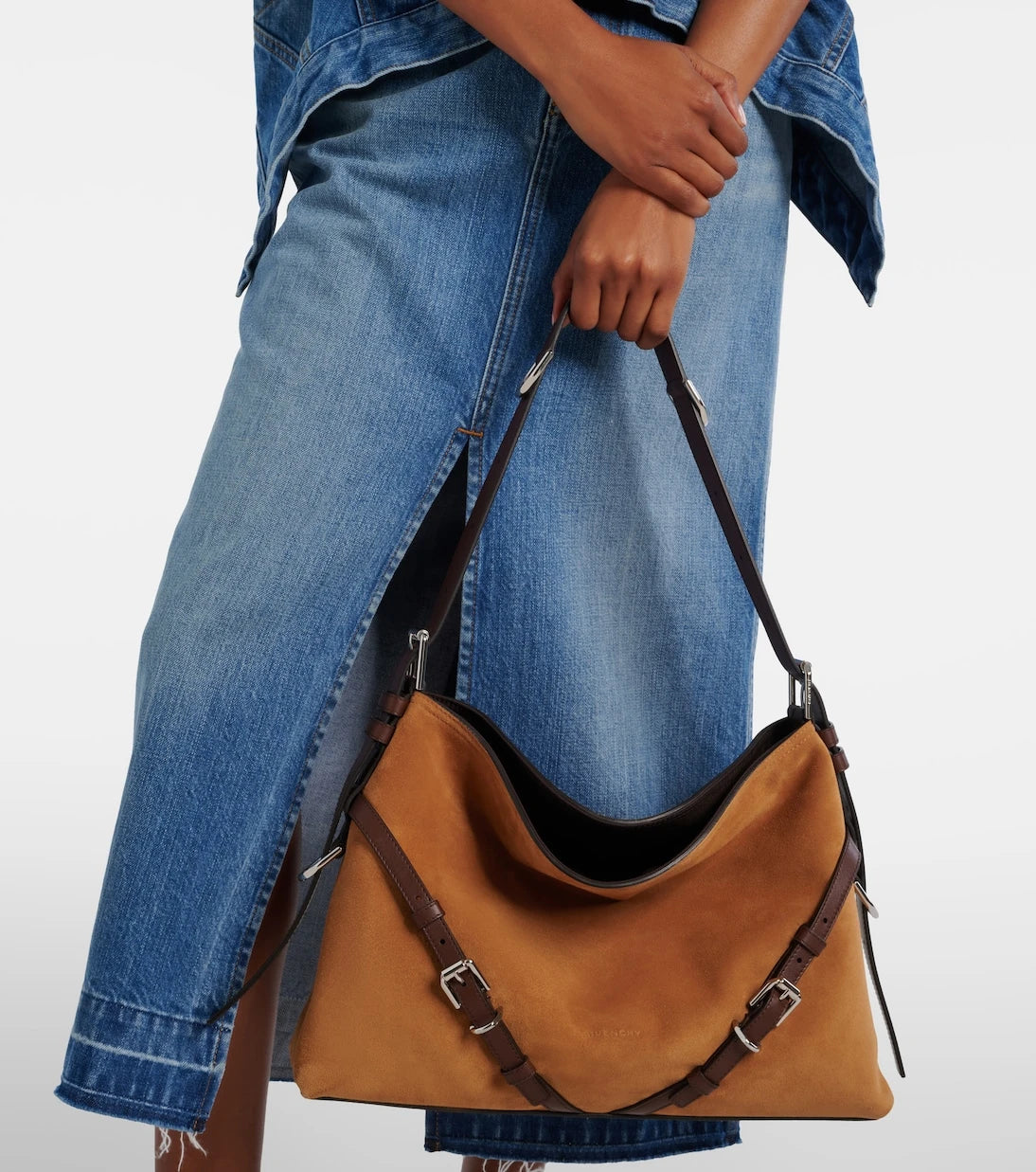 Givenchy - Voyou Medium suede shoulder bag