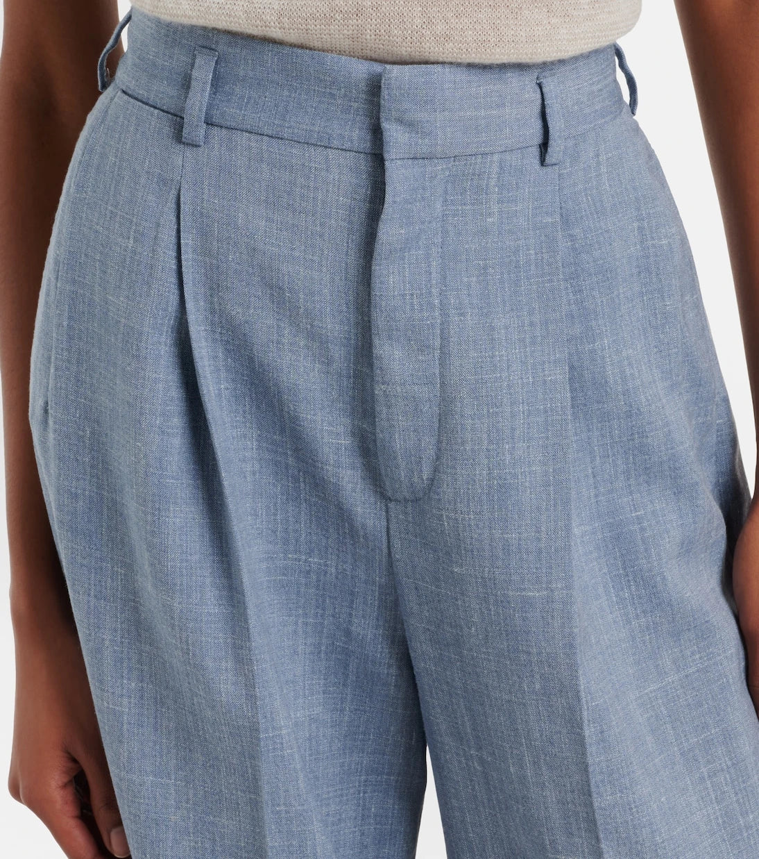 Loro Piana - Hector wool, silk, and linen wide-leg pants