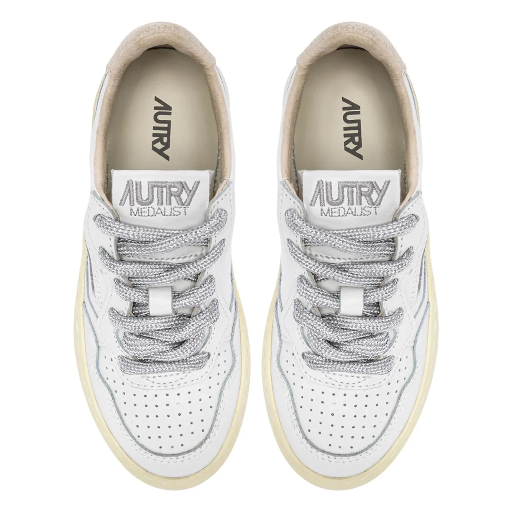 Autry - Baskets Kids Medalist Low Leather and Suede | White