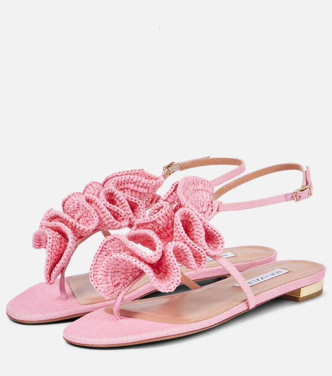 Aquazzura - Noches Tropicales raffia thong sandals