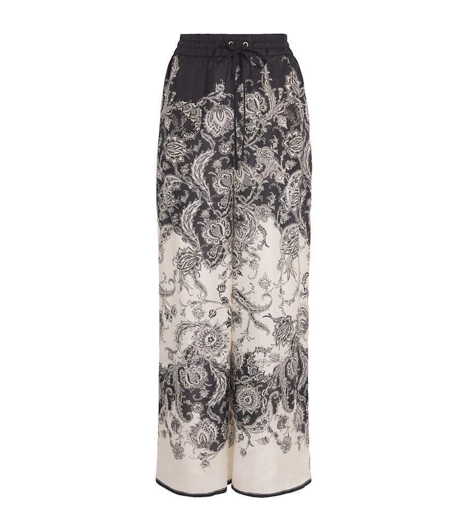Silk Rhiannon Wide-Leg Trousers
