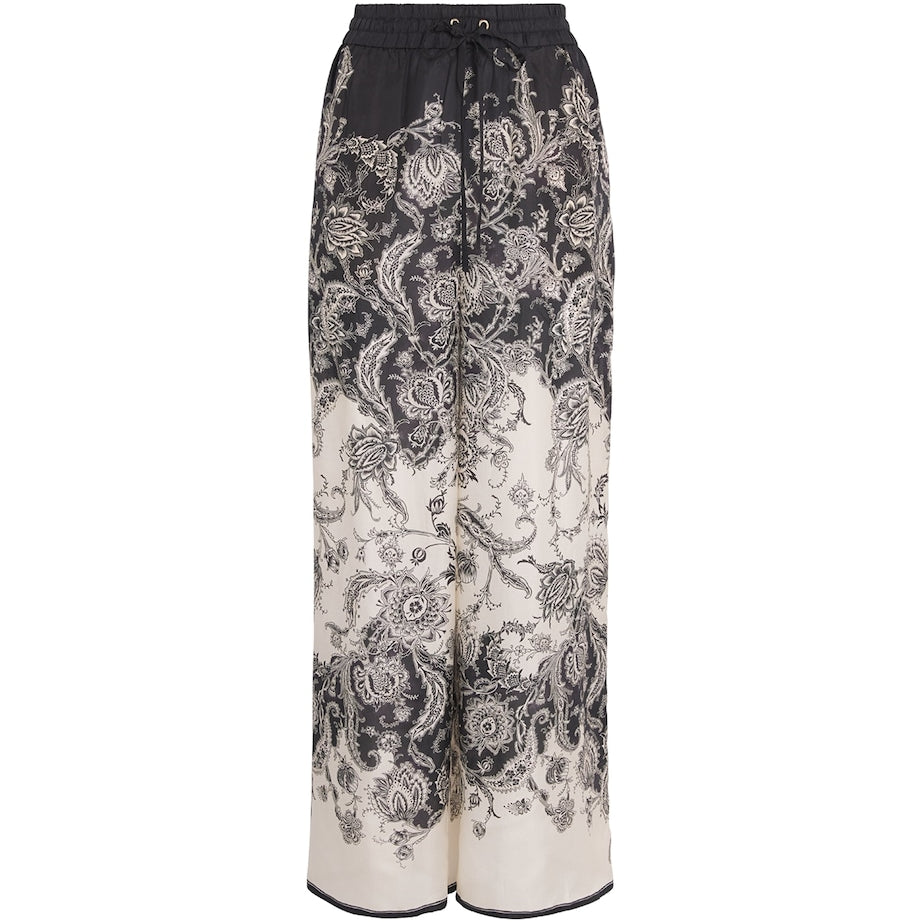 Silk Rhiannon Wide-Leg Trousers