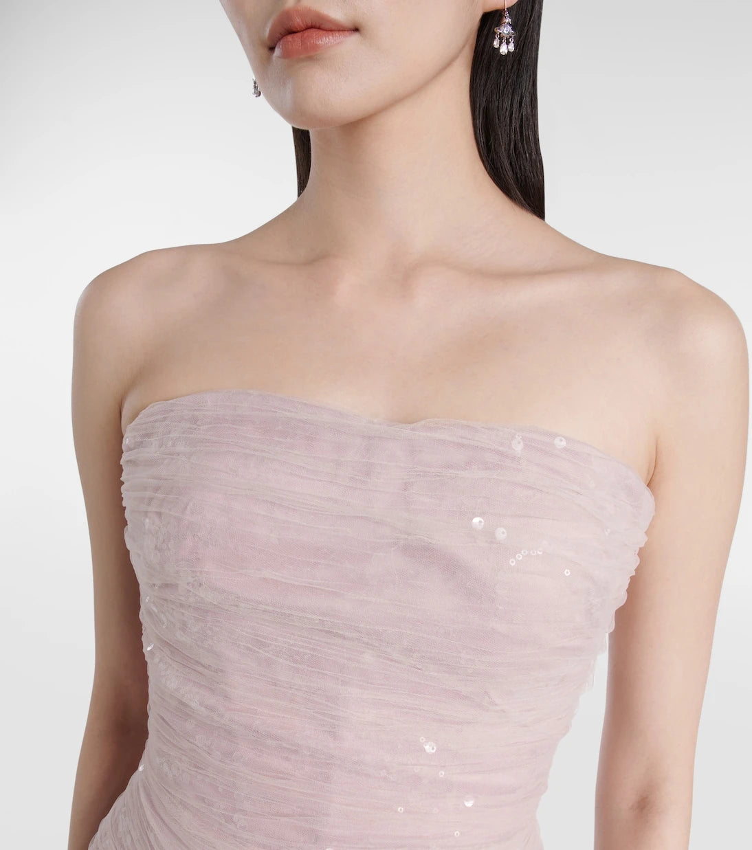 Marmar Halim - Sequined ruffled tulle gown