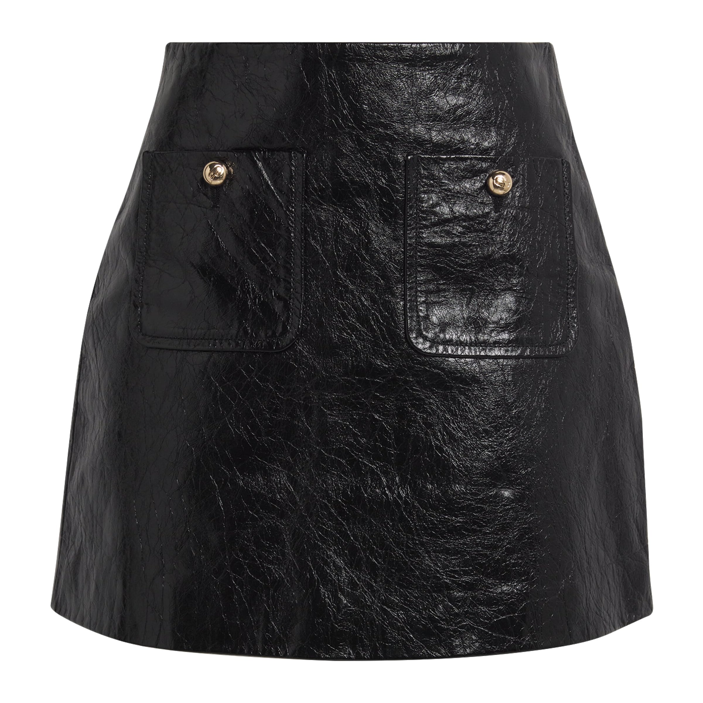 Claudie Pierlot Black Leather Mini Skirt