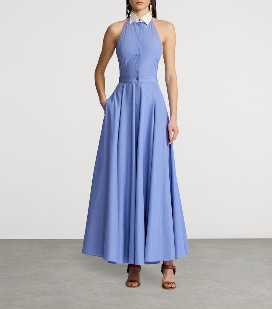 Ralph Lauren Collection Blue Collared Eldred Dress