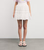 White Cotton Embroidered Mini Skirt