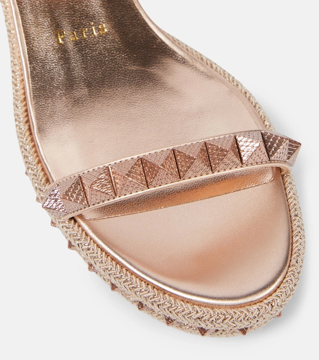 Christian Louboutin - Pyra Clou leather espadrille wedges