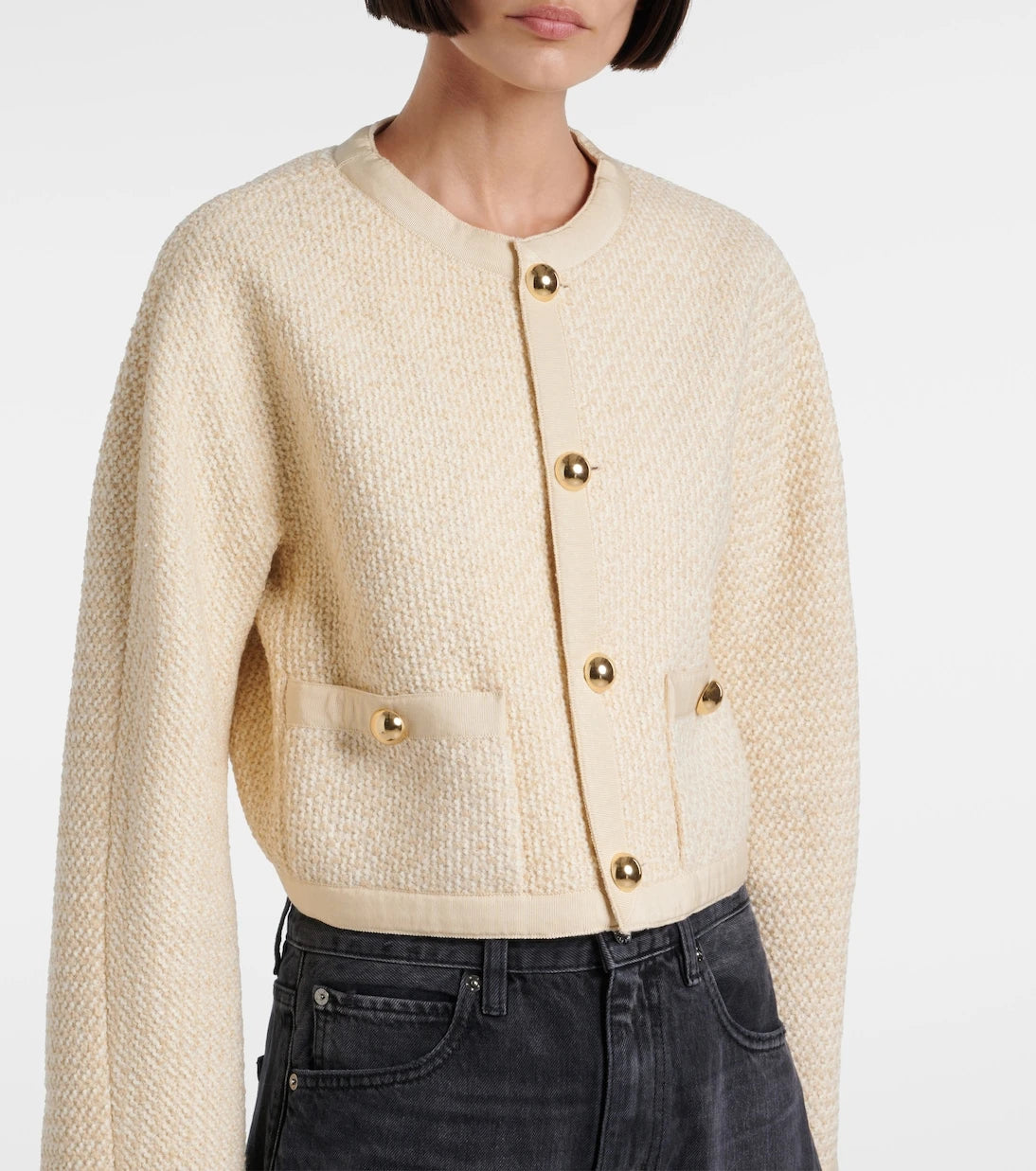 Frame - Trim cropped jacket