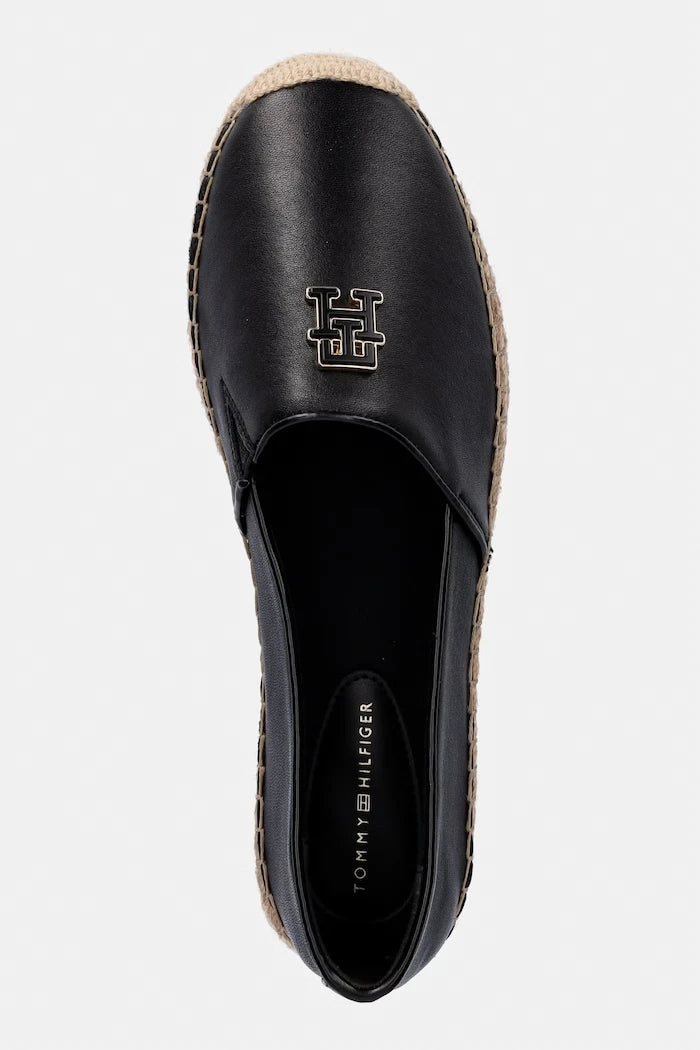 Tommy Hilfiger Kadın Espadril TH LOGO LEATHER ESPADRILLE