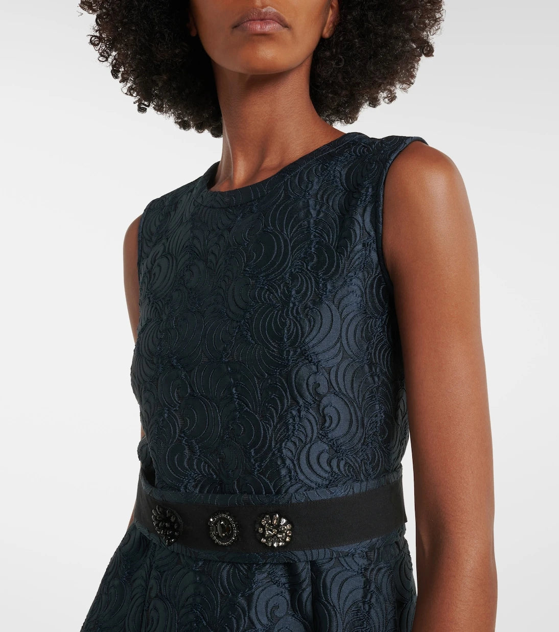 'S Max Mara - Belted jacquard midi dress