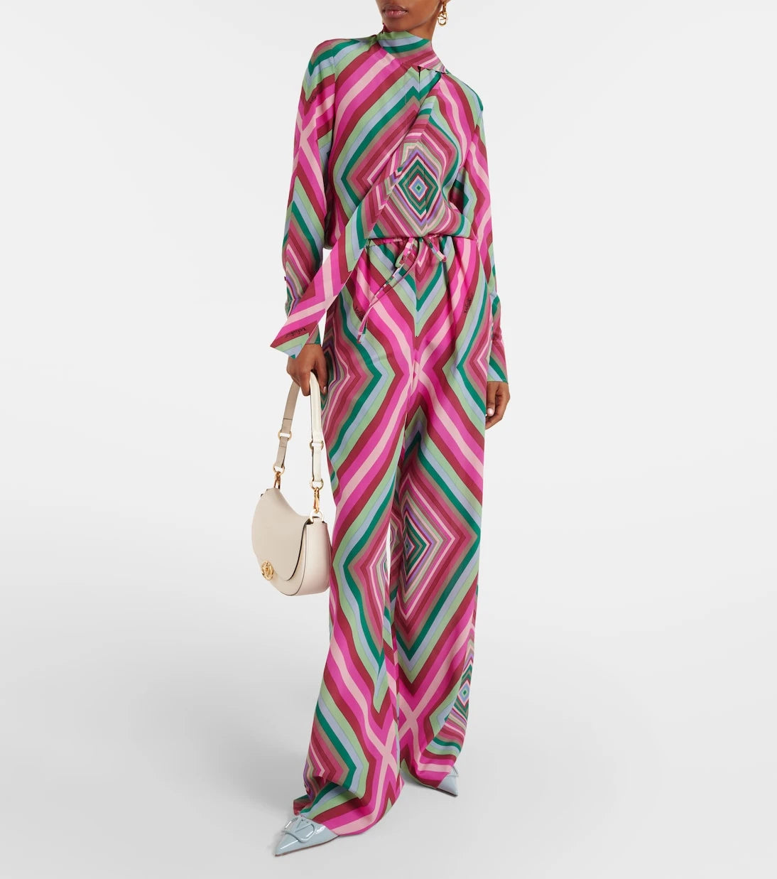 Valentino - Printed silk palazzo pants