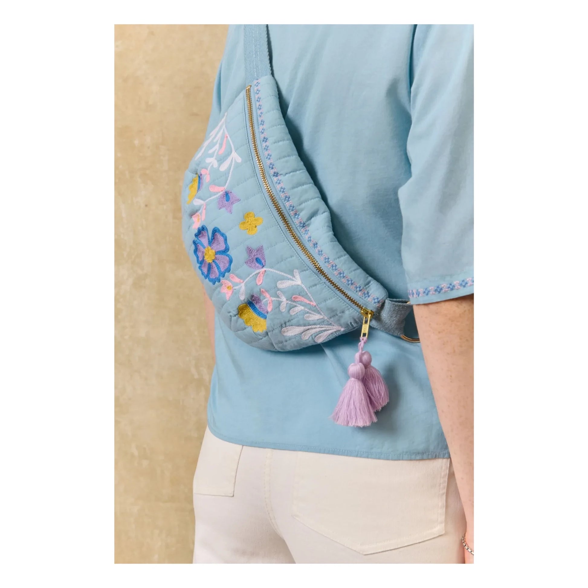 Louise Misha - Sac Banane Gaby Coton | Light blue