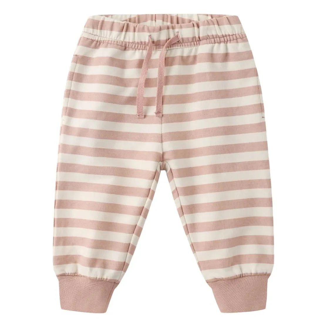 Quincy Mae - Striped Organic Cotton Joggers | Pink