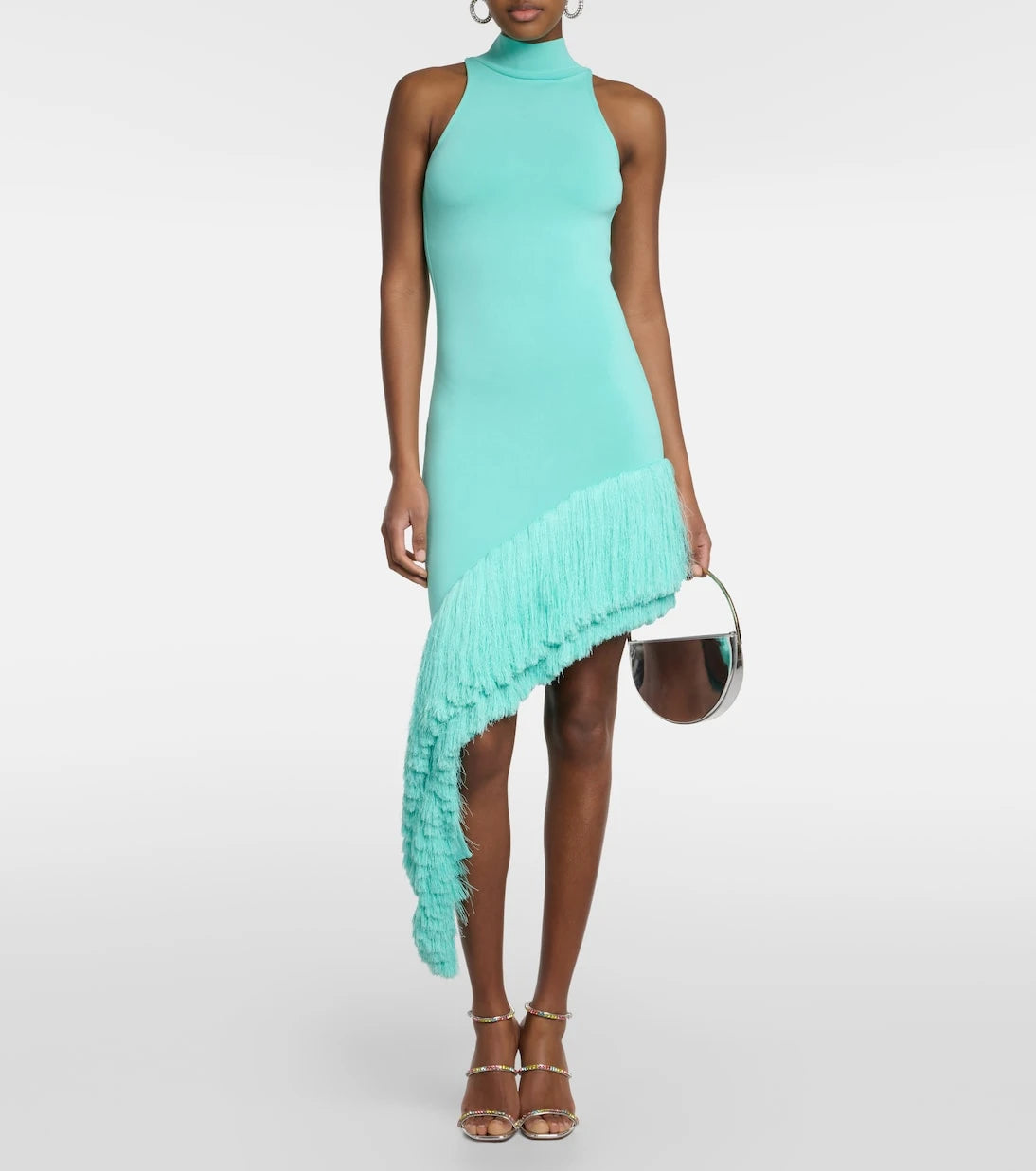 David Koma - Fringed knitted midi dress