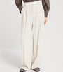 Brunello Cucinelli White Corduroy Wide-Leg Track Trousers