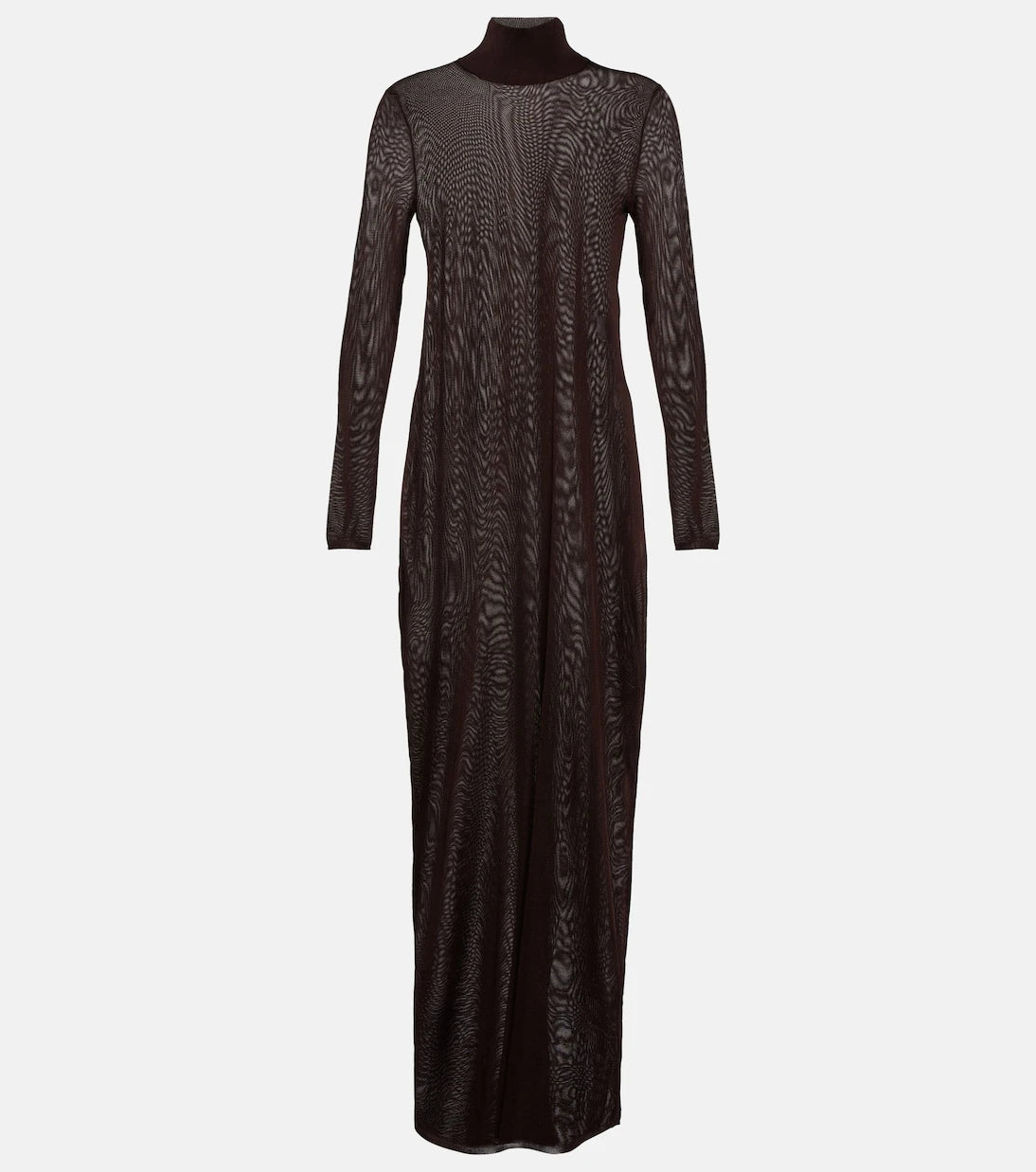 Alaïa - فستان ماكسي محبوك بياقة عالية