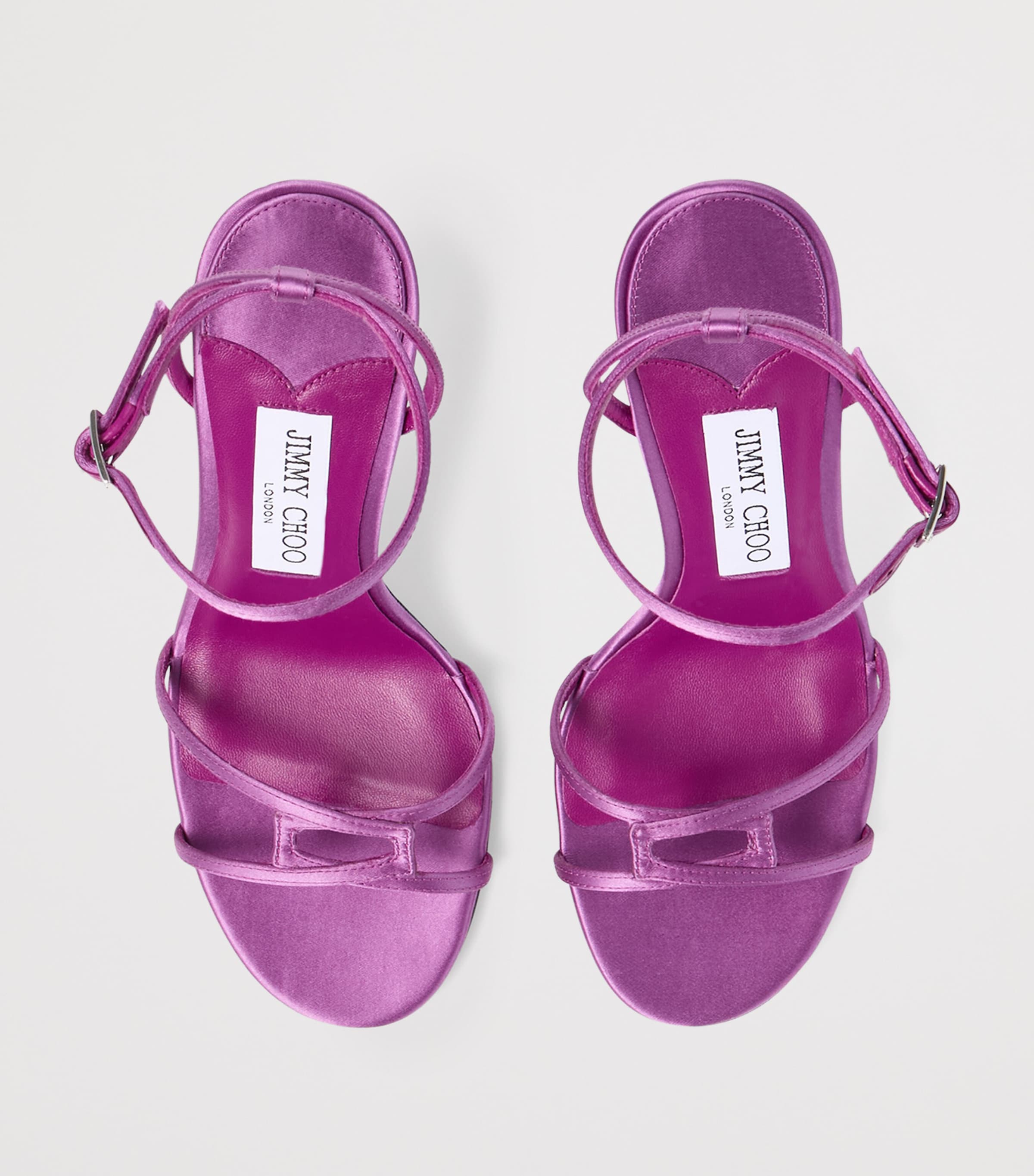 Jimmy Choo Purple 1998 Leo 100 Satin Sandals
