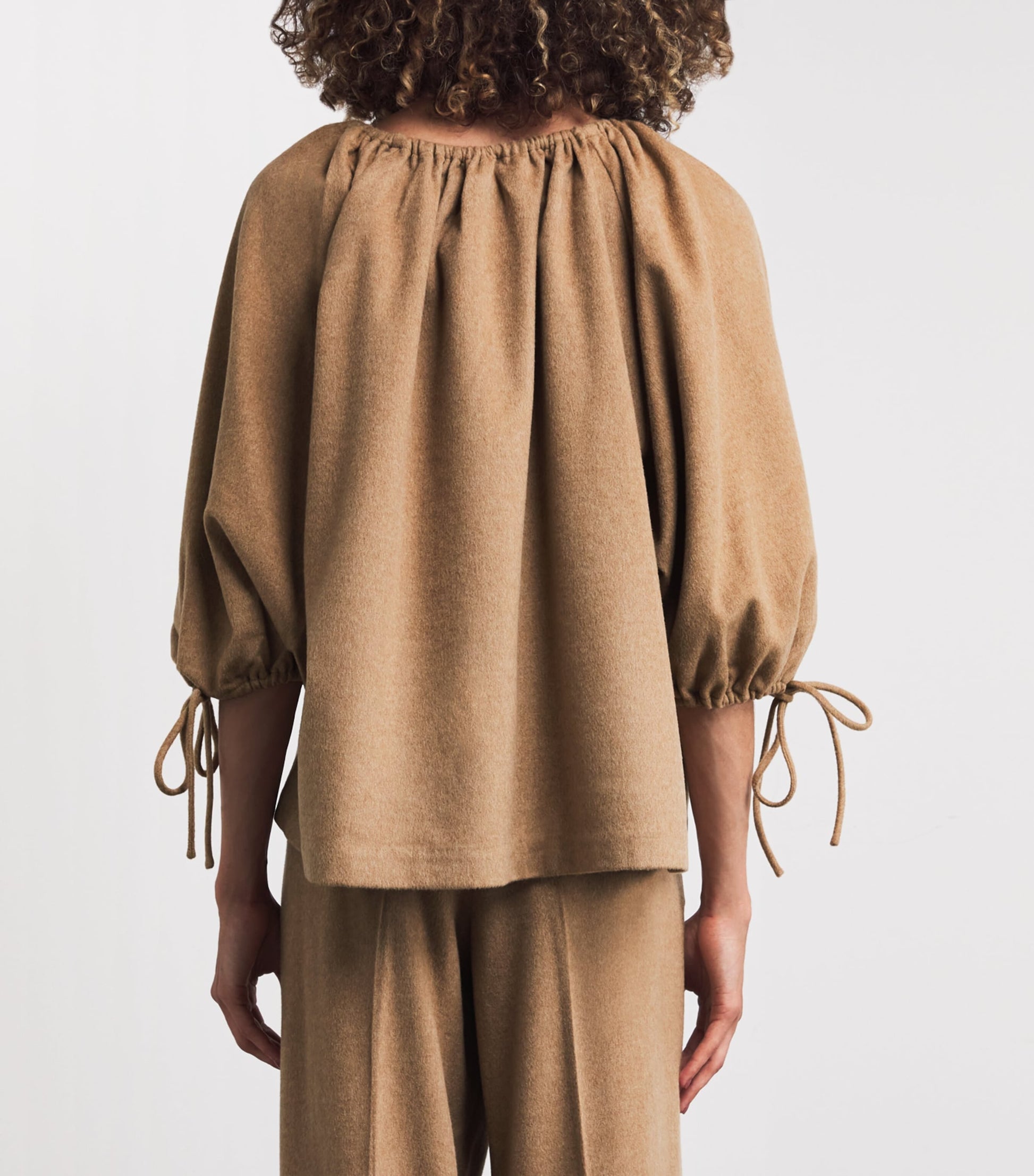 Beige Wool-Silk-Cashmere Lilyrose Blouse