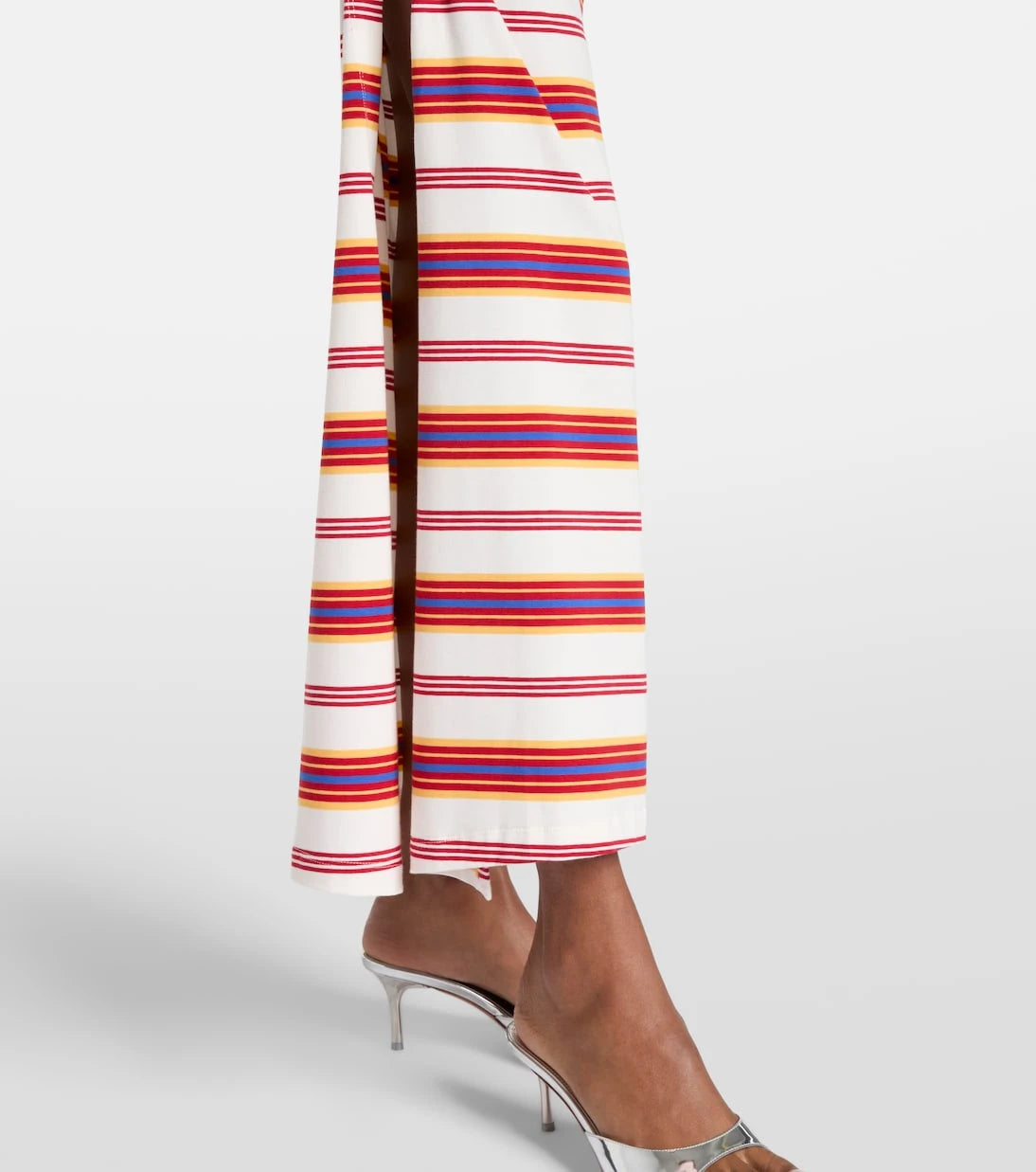 Rabanne - Gathered striped cotton-blend maxi skirt