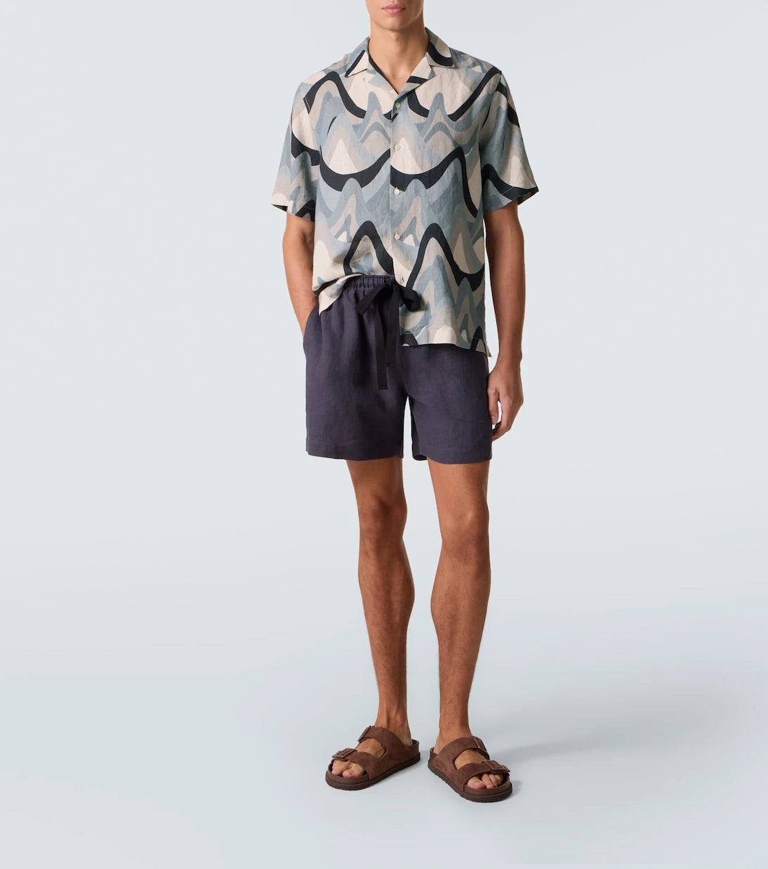 Frescobol Carioca - Roberto printed linen bowling shirt
