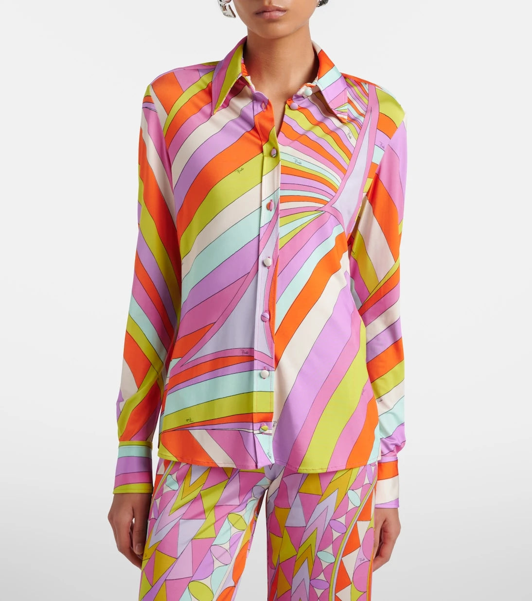Pucci - Iride satin jersey shirt