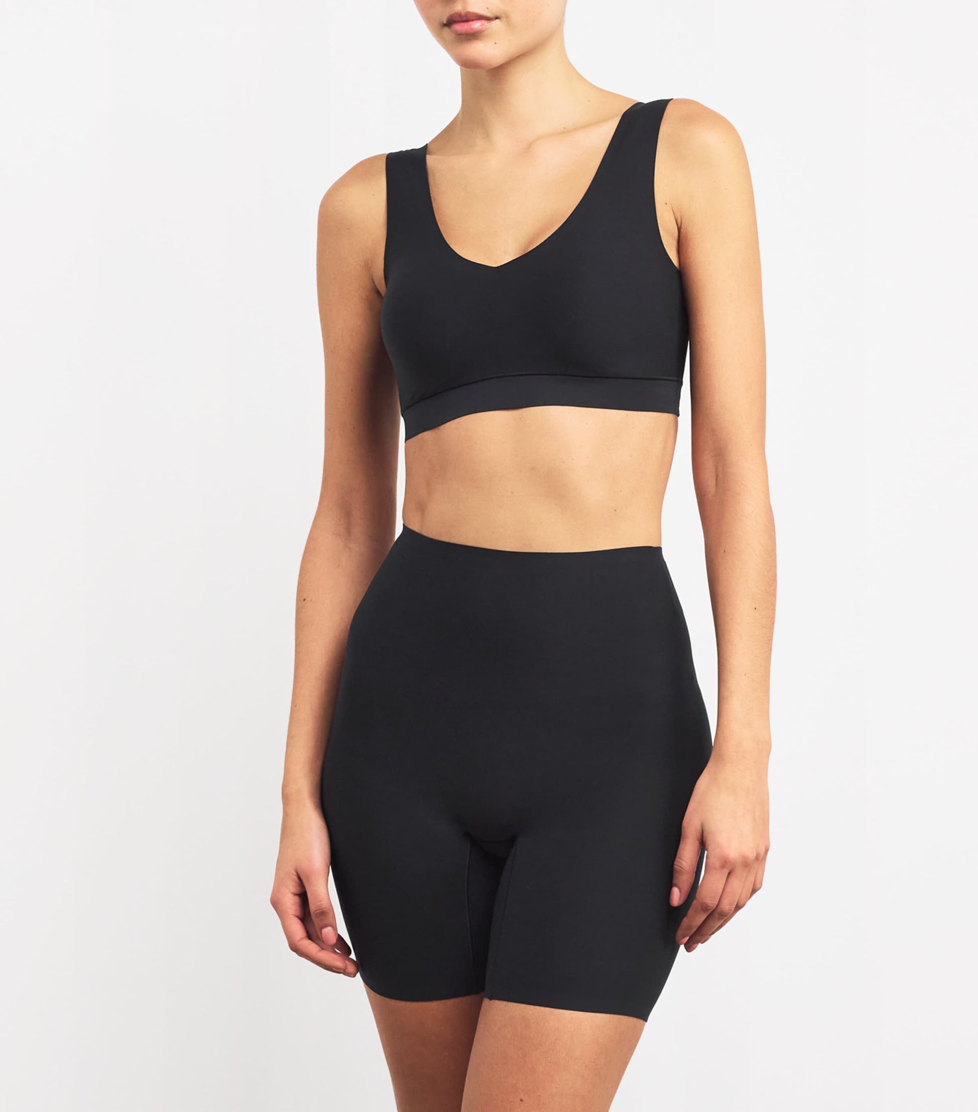 Chantelle Black SoftStretch Mid-Thigh Shorts