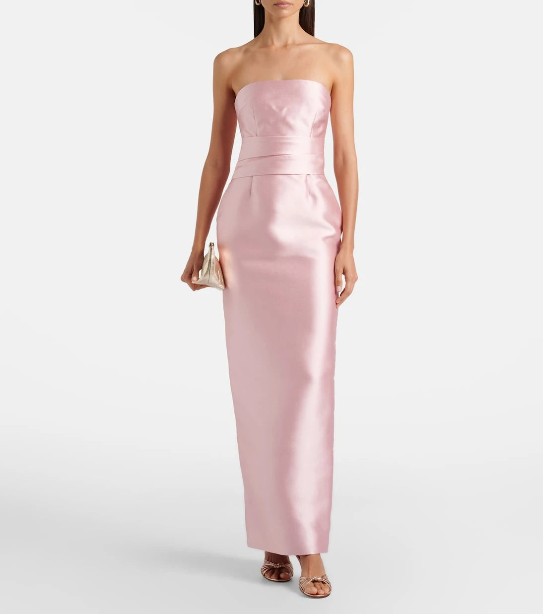 Solace London - Ingrid draped satin gown