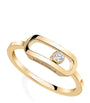 Yellow Gold and Diamond Move Uno Ring