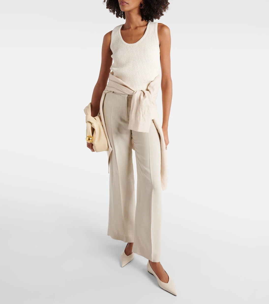 Toteme - Ribbed-knit cotton-blend bouclé tank top