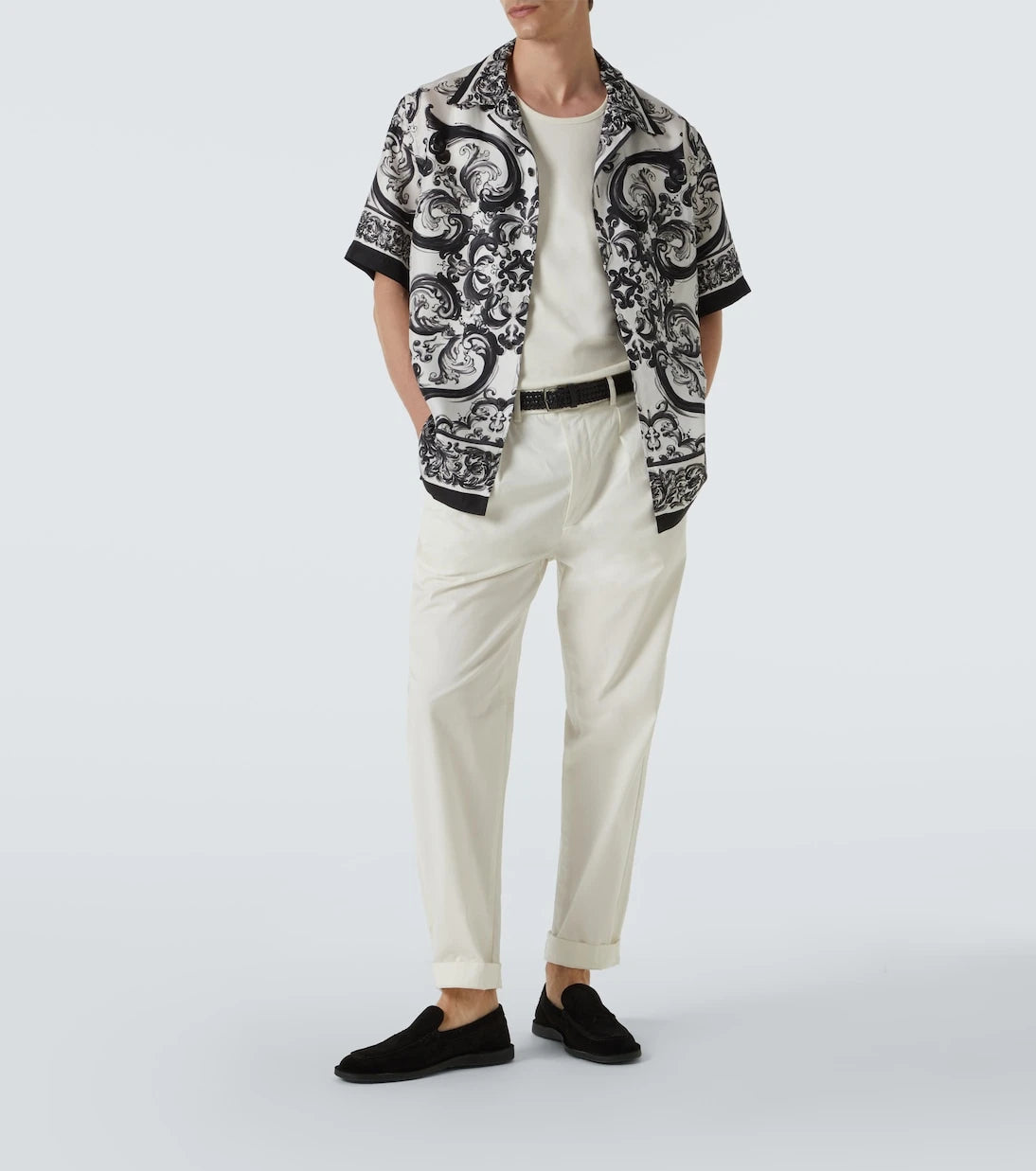 Dolce&Gabbana - Majolica silk twill bowling shirt