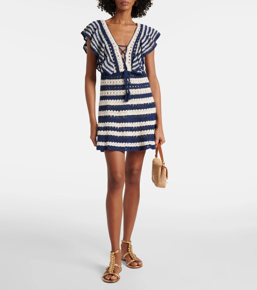 Anna Kosturova - Farrah crochet cotton minidress