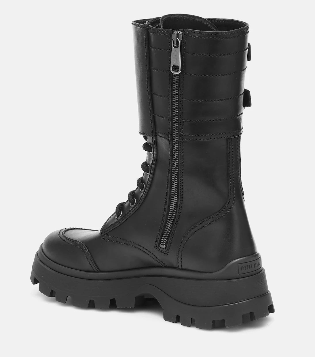 Miu Miu - Leather combat boots