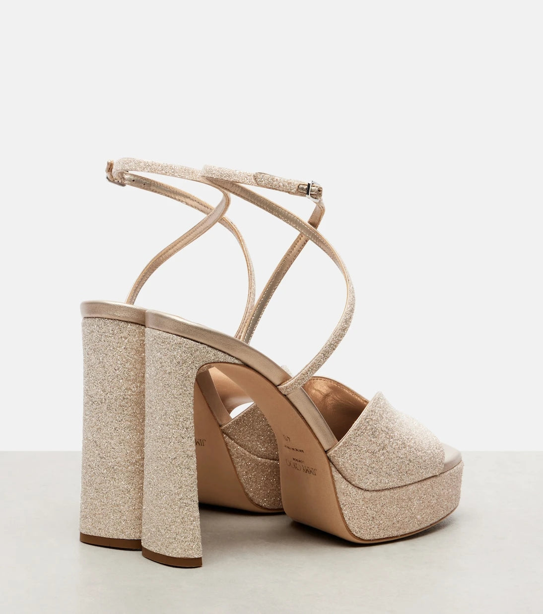 Jimmy Choo - صندل كارلي 125 بلاتفورم براق