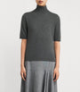 Max Mara Grey Wool Short-Sleeve Sweater