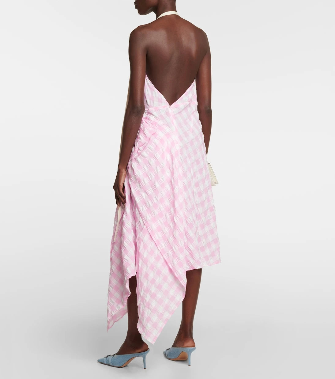 Acne Studios - Gingham-print halterneck dress
