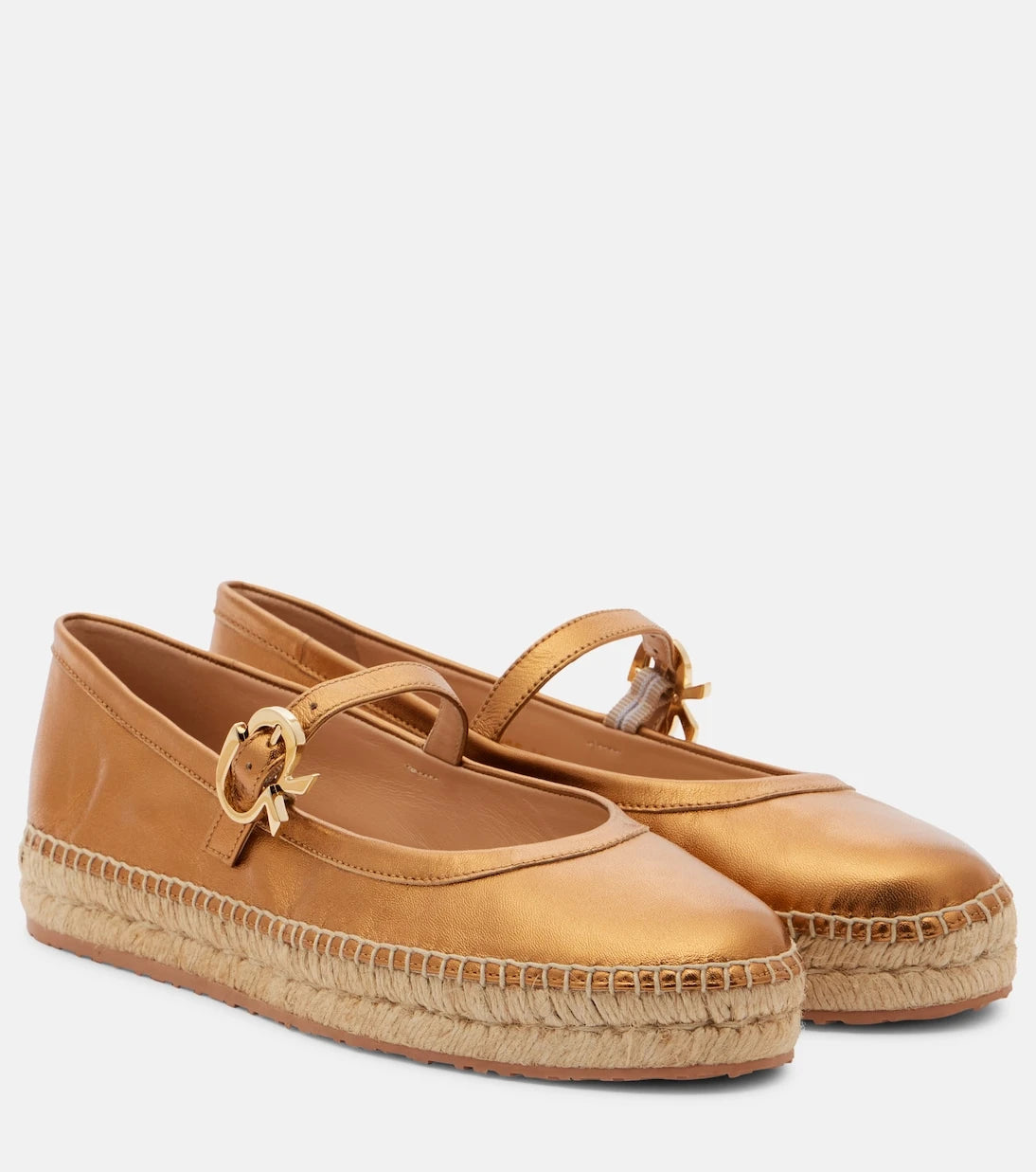 Gianvito Rossi - Elda metallic leather espadrilles